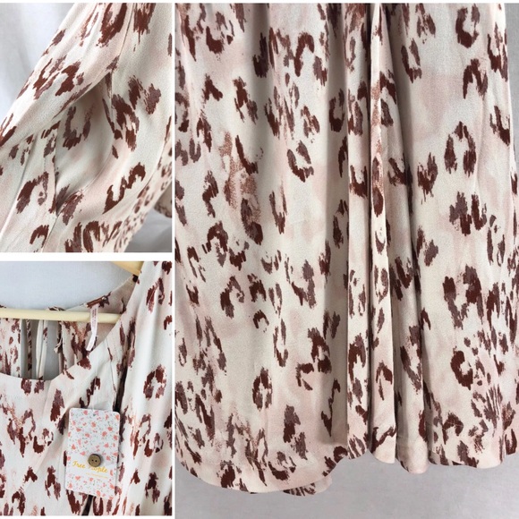 Free People Dress Light Pink Animal Print Mini - Picture 8 of 8